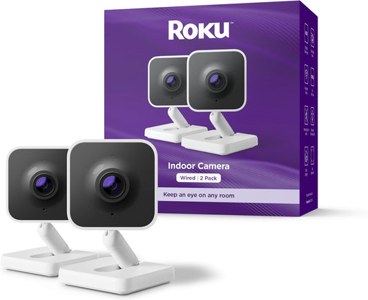 Roku 1080p HD Indoor Camera 2-Pack - Secure & Monitor Home