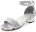 Girls Low Heel Dress Sandals with Interchangeable Bow - Perfect First