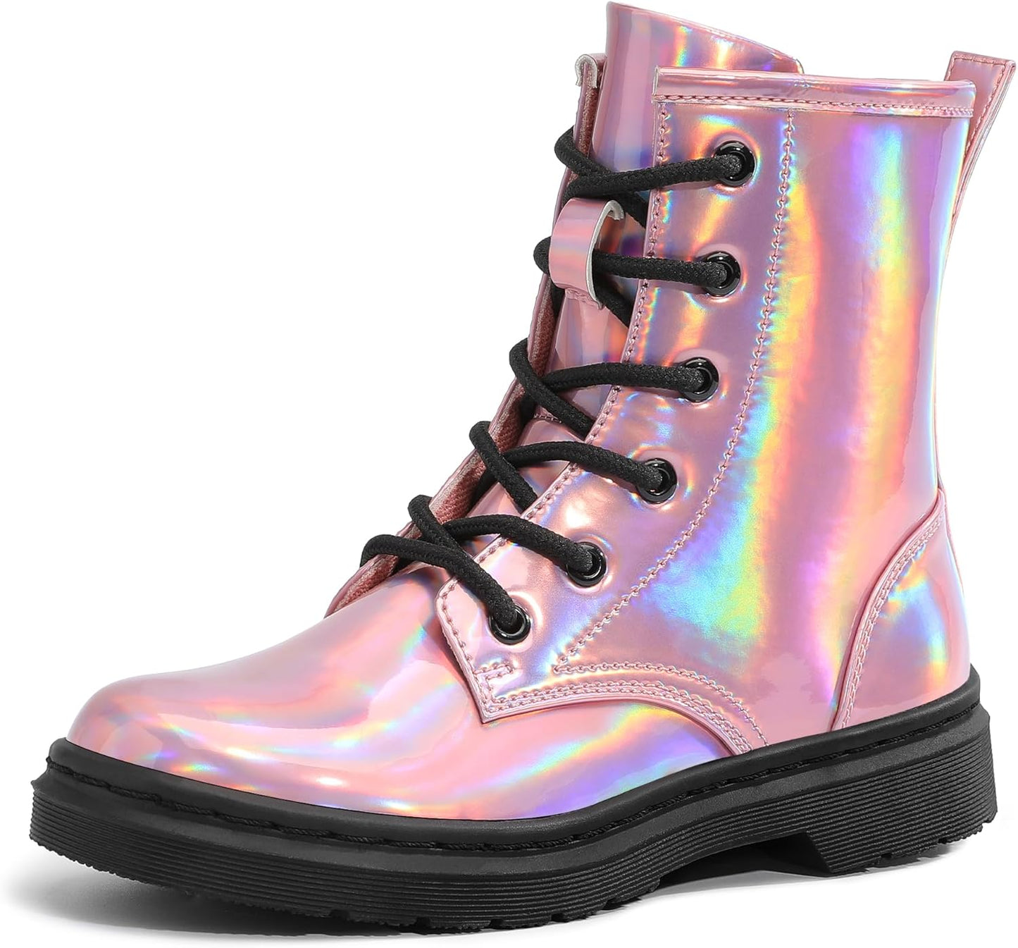 Stylish Girls Ankle Boots with Side Zipper & Glitter Accents
