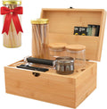 Large Bamboo Storage Box Kit with Removable Tray - Decorative Set