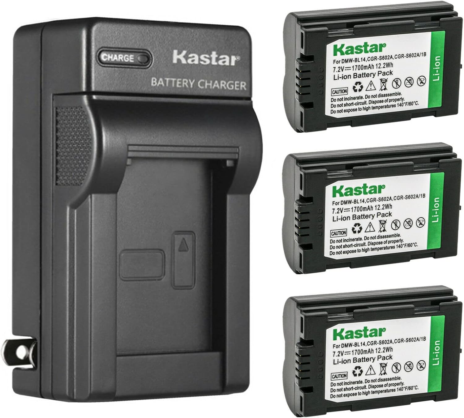 Kastar 3-Pack Battery and AC Wall Charger for Leica Cameras