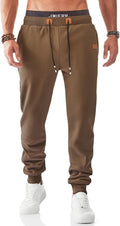 Men's Fleece Sweatpants with Zipper Pockets - Slim Tapered Fit meets