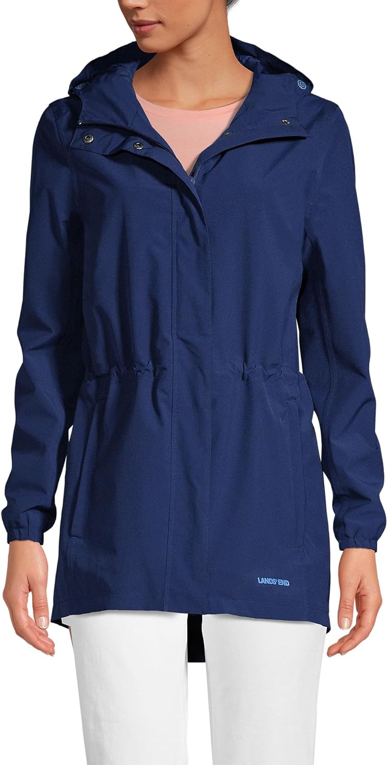 Lands' End Squall Packable Waterproof Raincoat for All Seasons