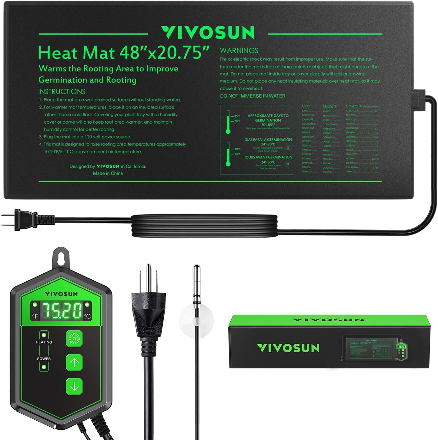 VIVOSUN Seedling Heat Mat Combo: UL & MET-Certified for Optimal Indoor Germination