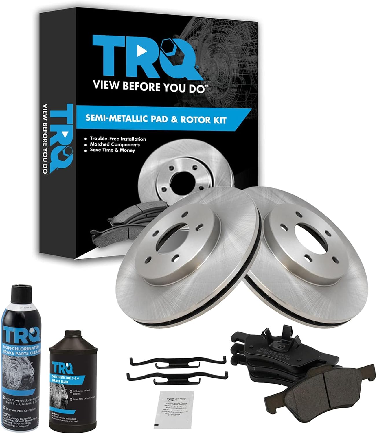 TRQ Front Brake Pad & Rotor Kit for Ford Escape & Mazda Tribute