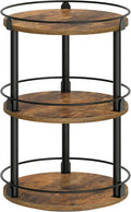3-Tier Lazy Susan Organizer in Rustic Brown and Black - Smooth 360