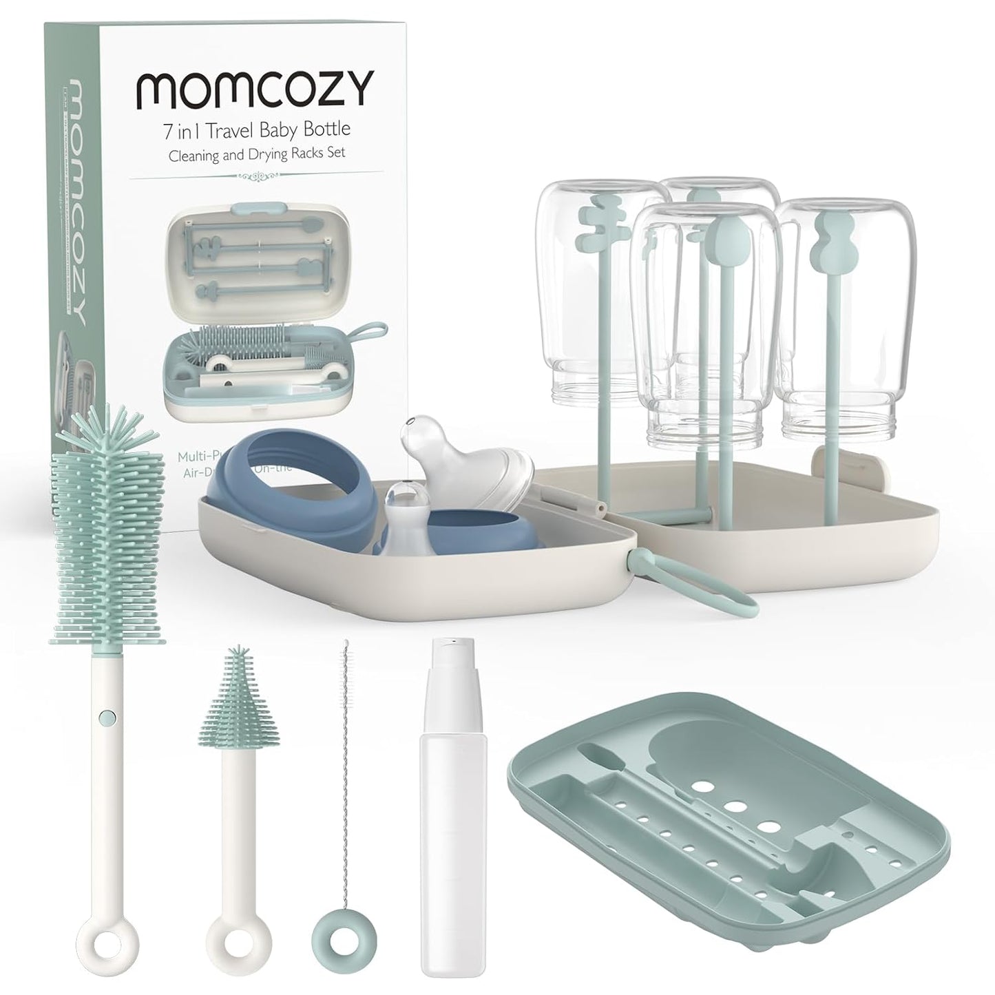 Momcozy 7-in-1 Bottle Cleaning Set - Ultimate Cleaning Kit for Home & Travel