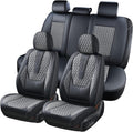 Gray Nappa Leather Car Seat Covers Full Set - Waterproof Comfort