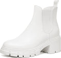 Trendy women's Chelsea boots with lug sole and chunky heel