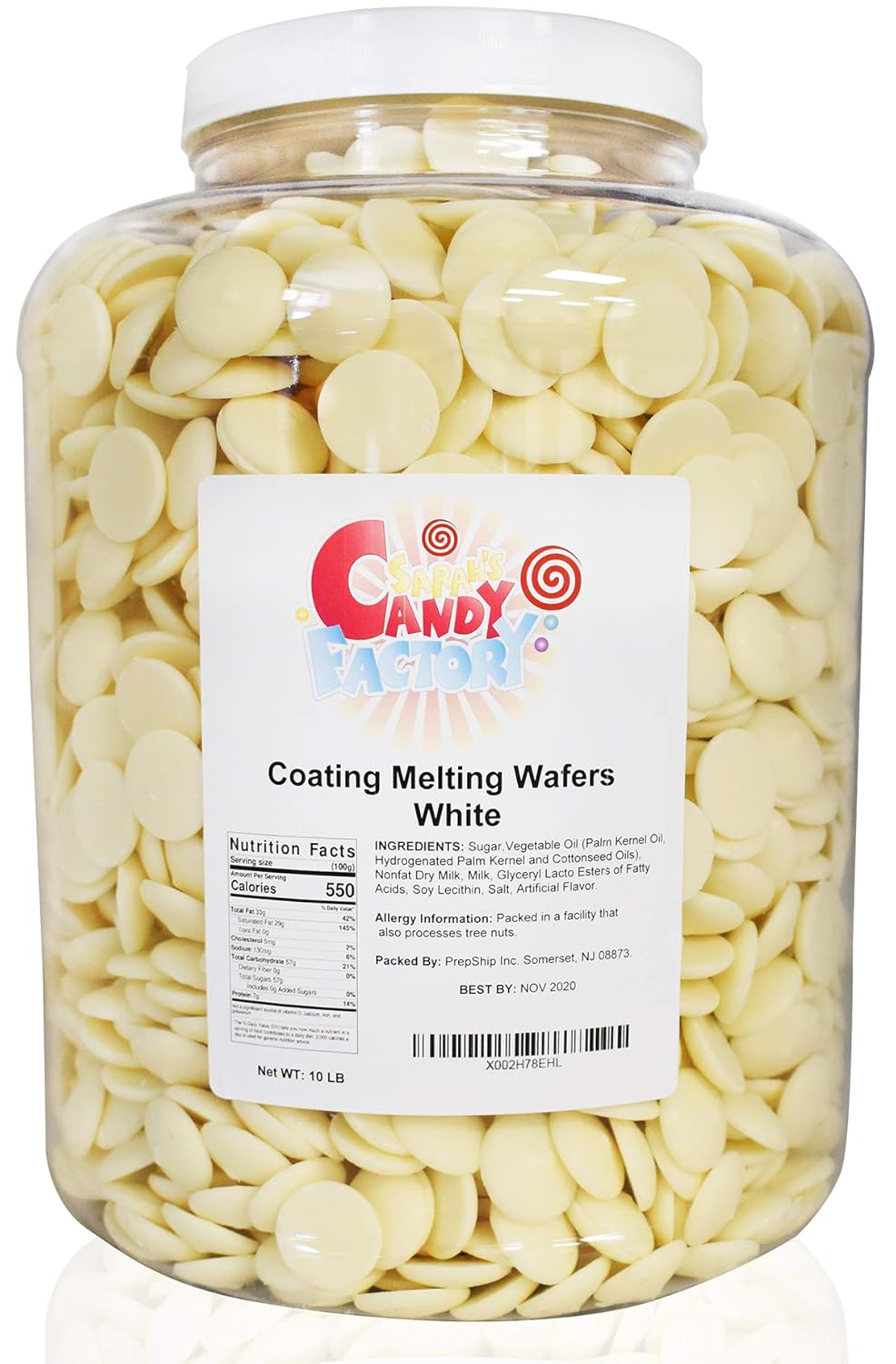 Melting Wafers for Candy Making - 10 Lbs White Chocolate Jar