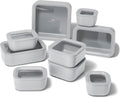 Glass Food Storage Set 22pc Gray - Ceramic-Coated Stackable Containers