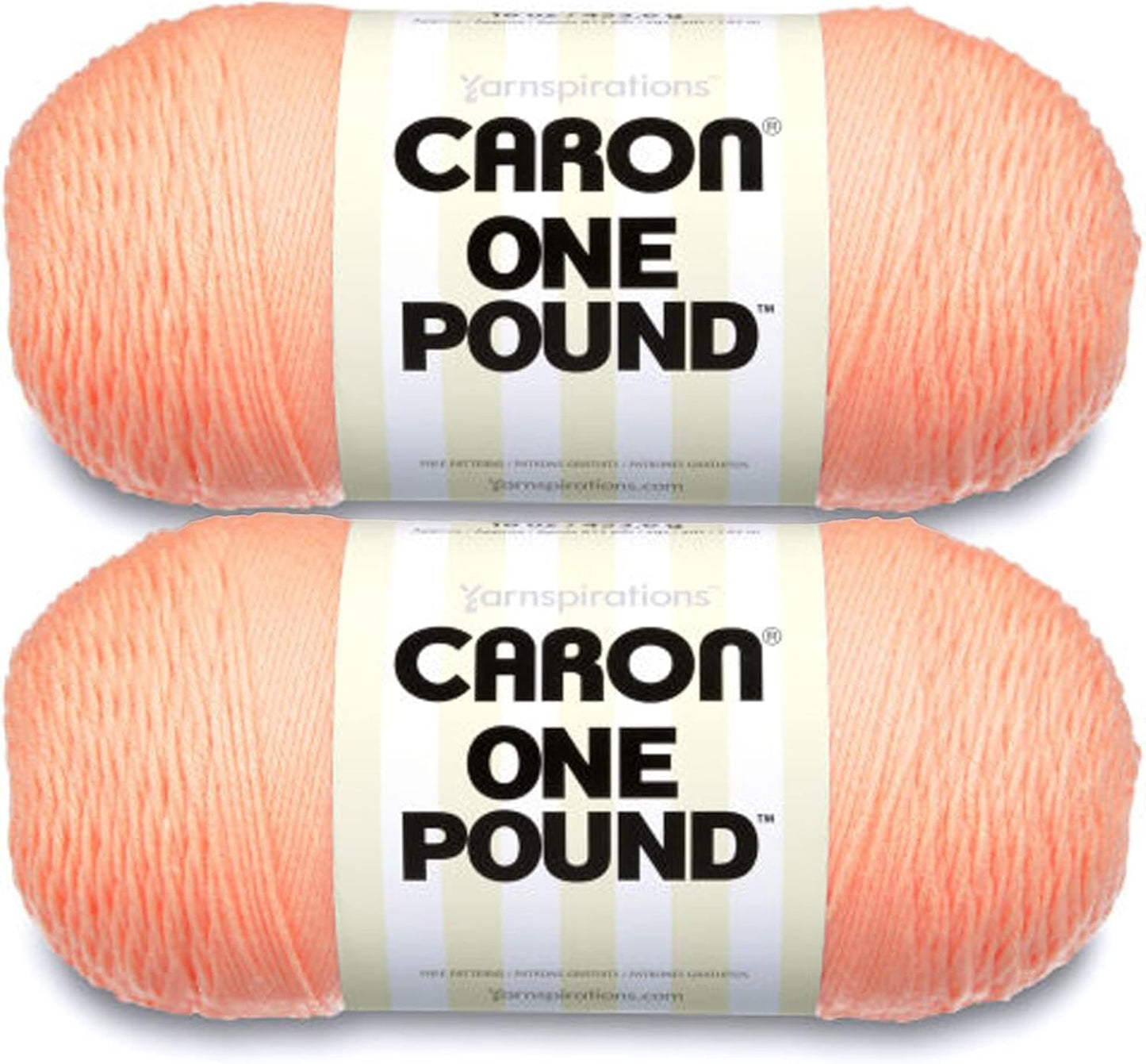 Caron One Pound Peach Yarn - Perfect for Knitting and Crochet