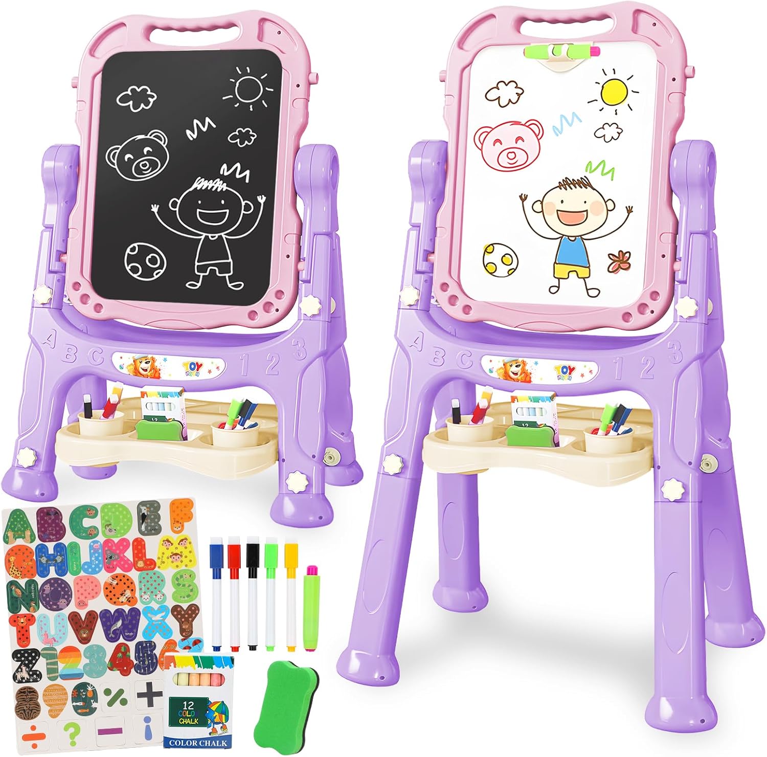 TOY Life Toddler Easel for Girls - Double Sided Art Fun