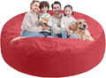 7FT Bean Bag Chair Large Memory Foam Beanbag Sofa - Plush Red