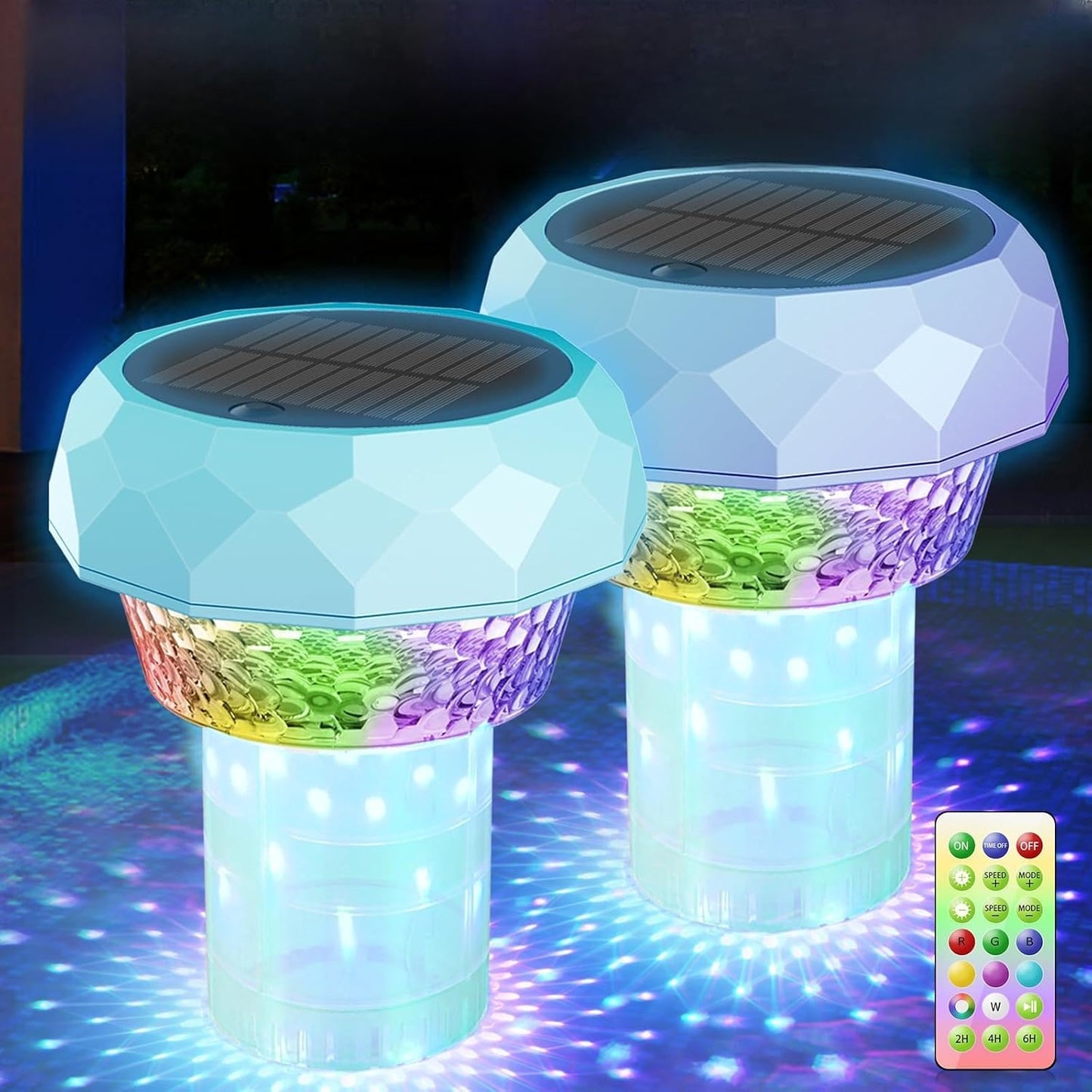 Solar Pool Chlorine Floater with Colorful Lights for Pools
