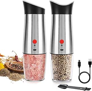 Electric Salt and Pepper Grinder Mill with USB Rechargeable Feature