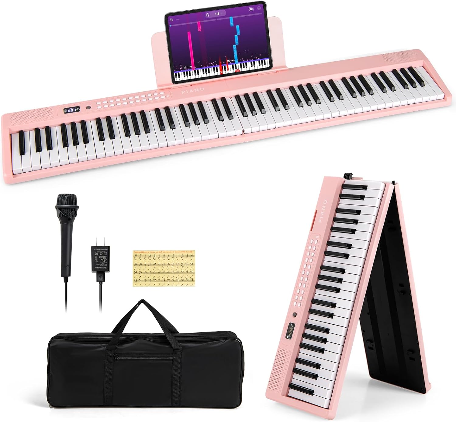 Costzon 88-Key Folding Electric Piano - Portable & Full-Size