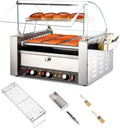 Hot Dog Roller Warmer 11 Rollers 30 Hotdogs - High Capacity Cooker