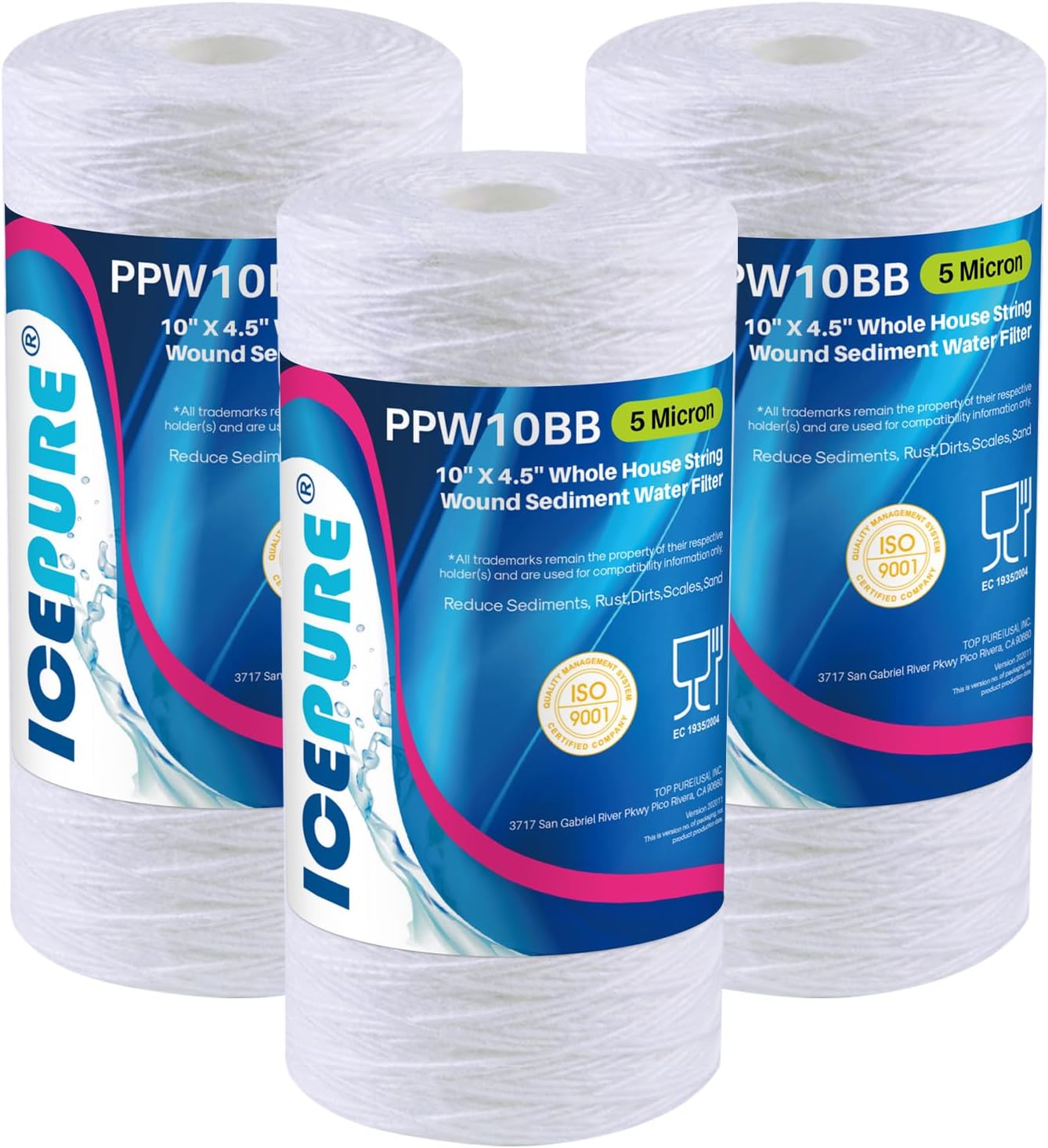 ICEPURE 5 Micron Whole House Sediment Water Filter Replacement