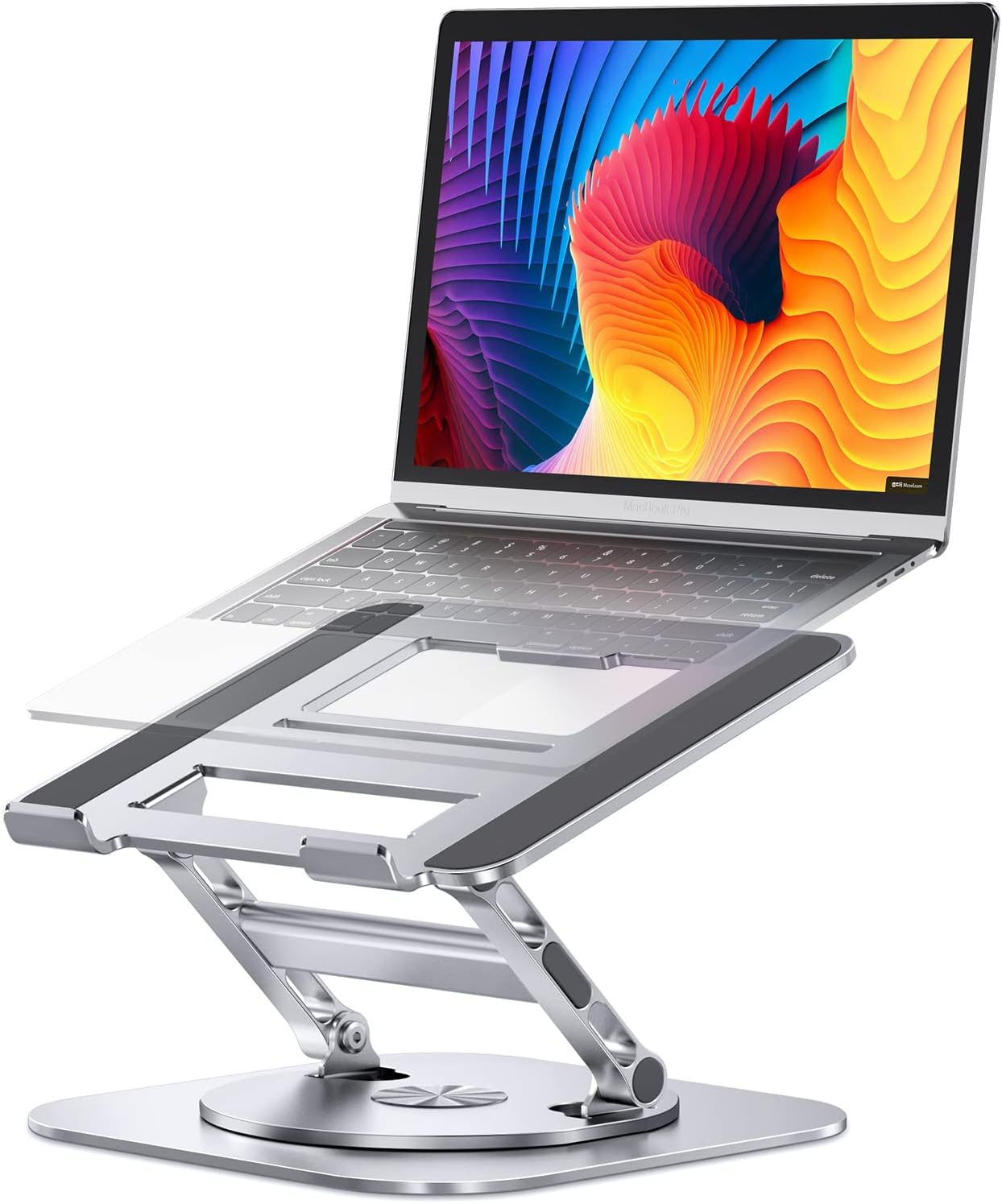 Adjustable Laptop Stand with 360 Rotating Base for Ergonomics