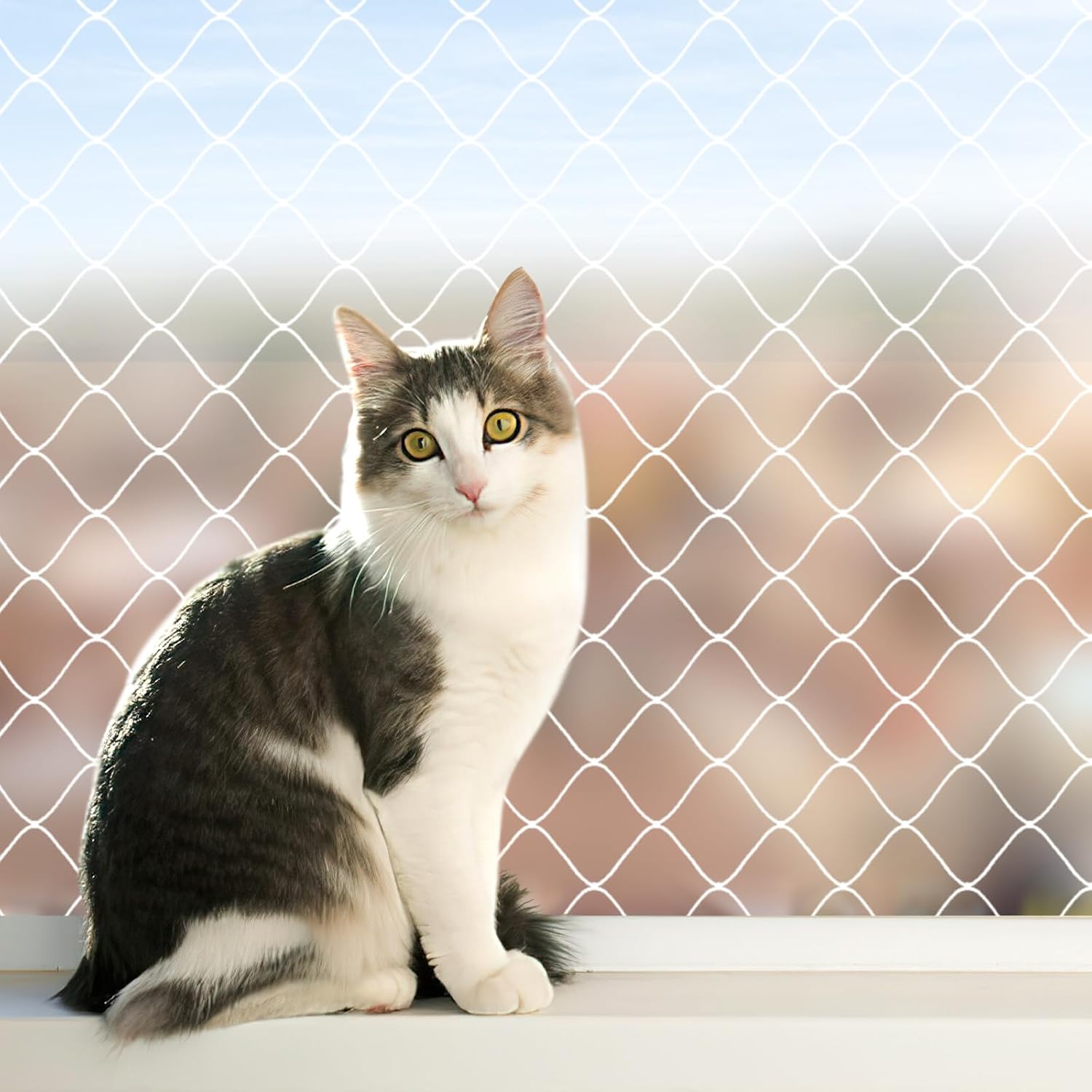 Cat Balcony Rail Net for Pet Safety, 10 x 26 ft Durable Mesh
