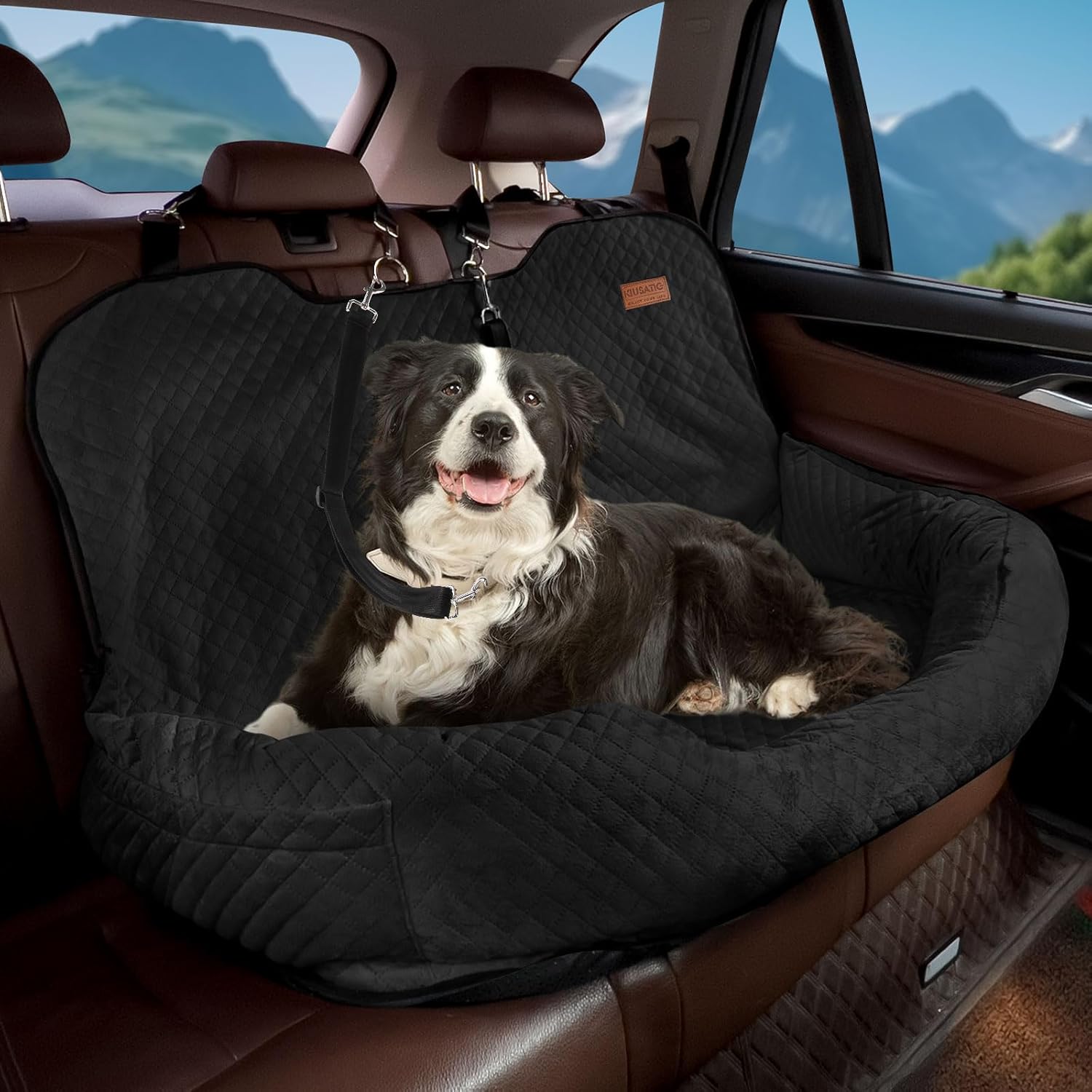 Dog Car Seat for Large Medium Dogs Under 55 lbs Travel Bed
