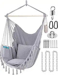 Hammock Chair with Hardware Kit Hanging Hammock Swing with 2 Cushions