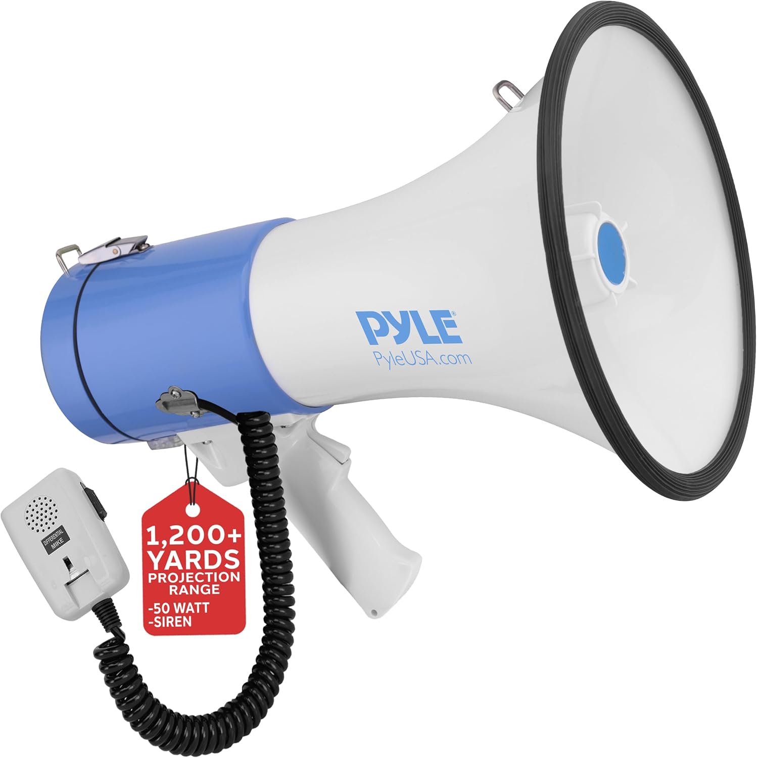 PYLE Portable Megaphone Speaker with Siren for Outdoor Events