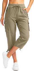 Soothfeel Women's Cargo Capris Pants with 6 Pockets - Quick Dry