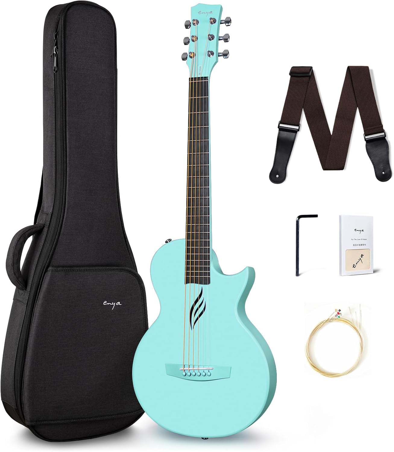 Enya Nova Go Carbon Fiber Acoustic Guitar for Beginners and Travel