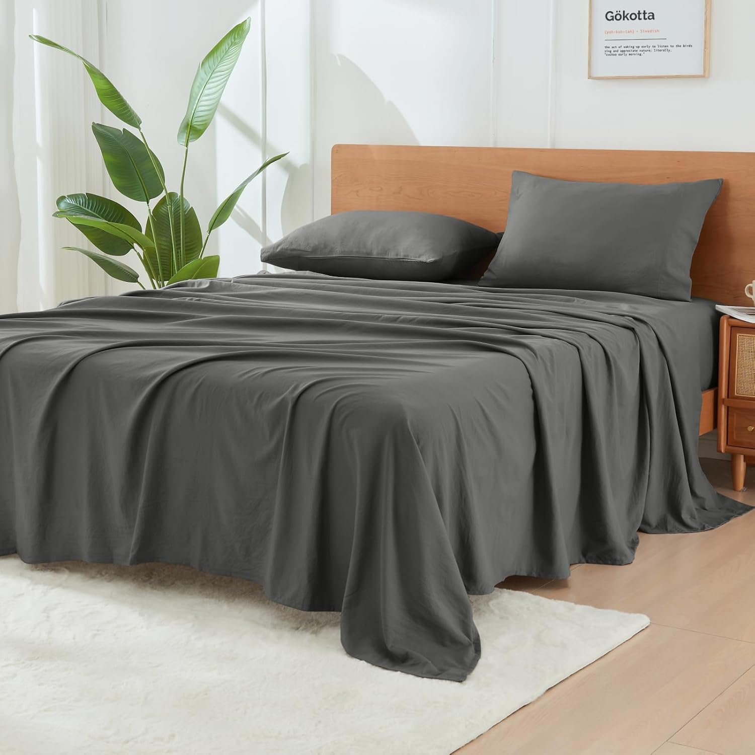 GOKOTTA Full Size Bed Sheets Set with Deep Pockets and Comfort