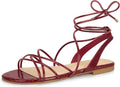 Women's Strappy Gladiator Lace Up Flat Sandals - Comfortable Summer