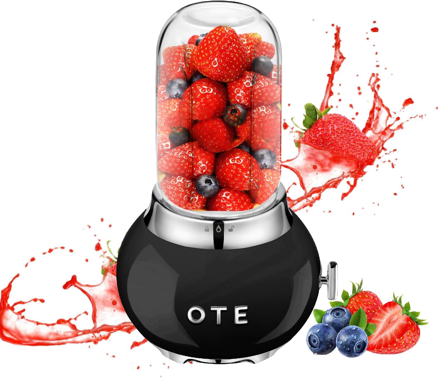 OTE Portable Glass Blender - Blend On-The-Go - Black