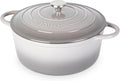Cast Iron Dutch Oven with Lid 7.3-Quart Grey - Low Maintenance
