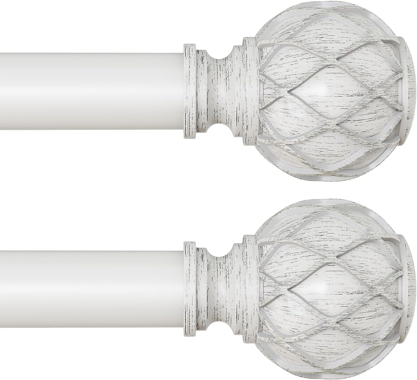 Heavy Duty 2 Pack White Curtain Rods for Stylish Windows