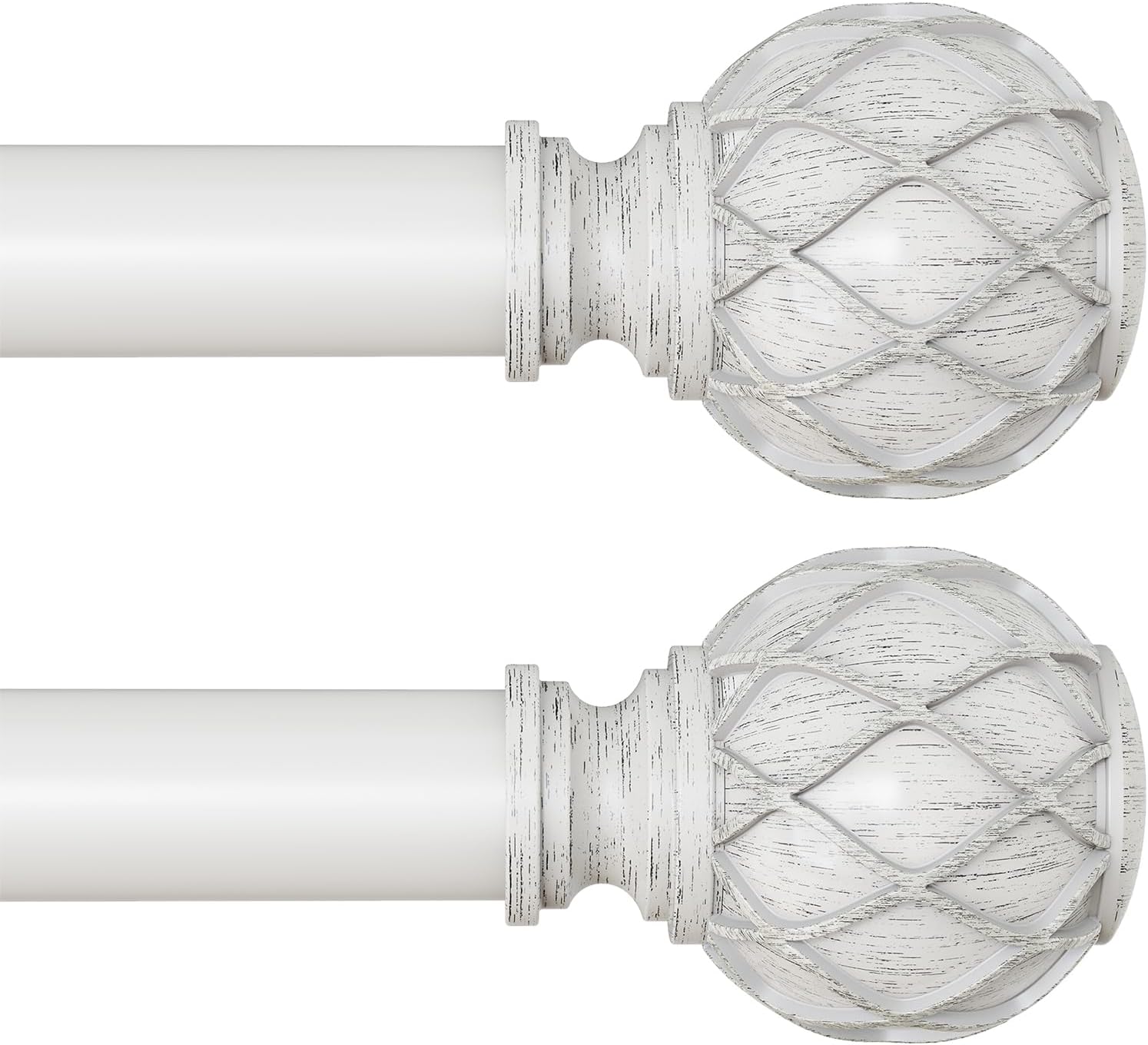 Heavy Duty 2 Pack White Curtain Rods for Stylish Windows
