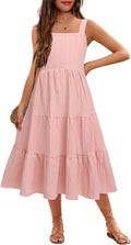 Toddler Girl Summer Cami Dress Boho Sundress - Flowing Tiered Pocket