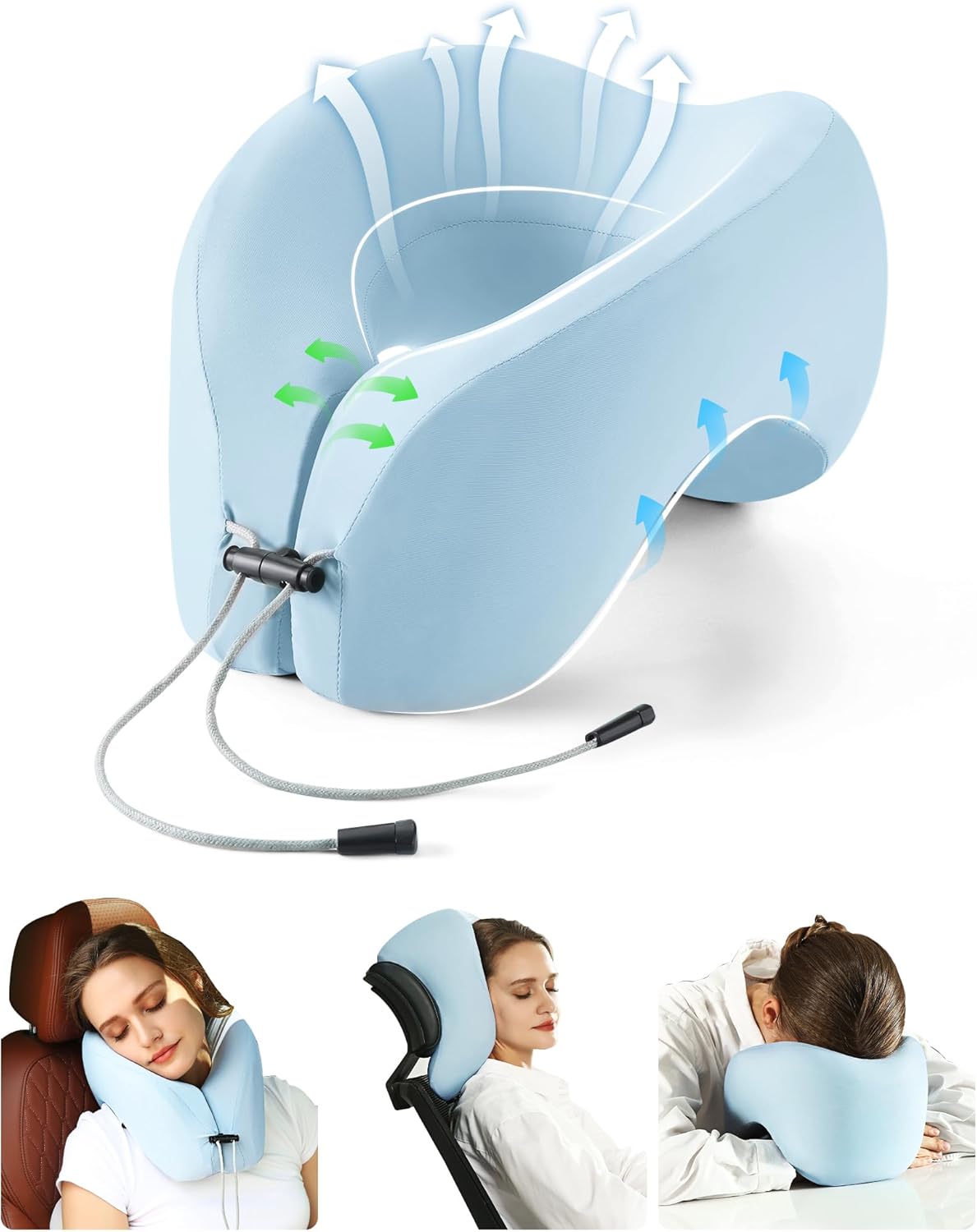 Neck Pillow Airplane 360 Head Support for Travel and Gaming