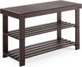 Sweetcrispy Shoe Rack Bench 3-Tier Bamboo Organizer - Entryway Storage
