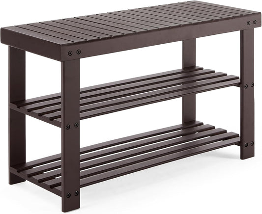 Sweetcrispy Shoe Rack Bench: 3-Tier Bamboo Storage Organizer