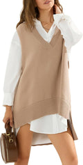 Stylish Women's Oversized Sweater Vest by EXLURA for Autumn Days