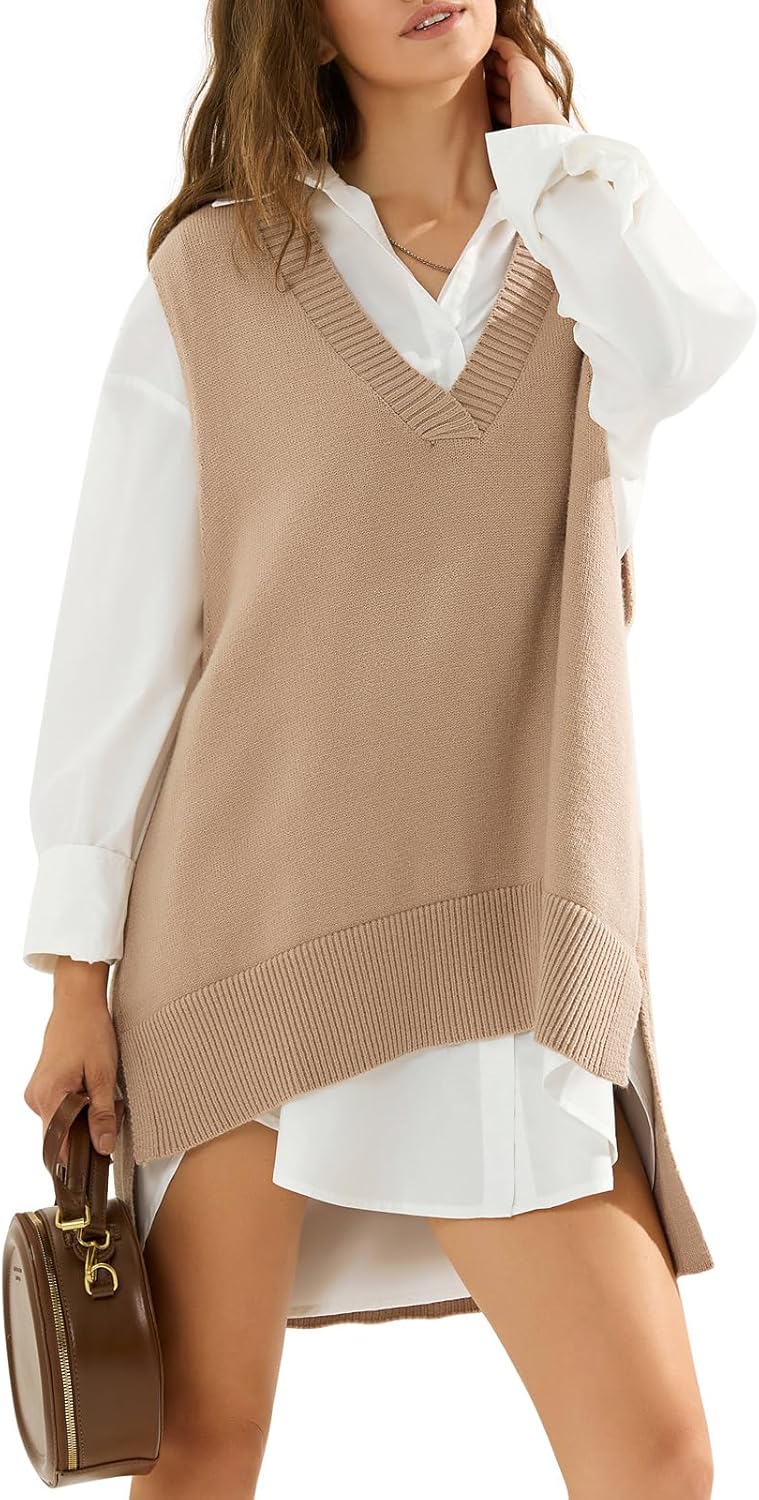 EXLURA Womens Oversized Sweater Vest for Trendy Fall Style