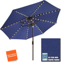EliteShade 9ft Market Umbrella with LED Lights for Patio Use