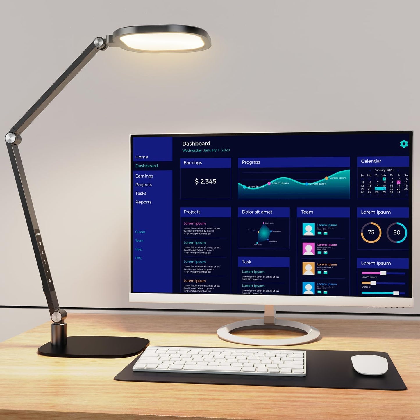 LitONES LED Desk Lamp: Customizable Light for Productivity