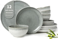 Gradient Green Stoneware Dinnerware Set, 12 pcs - Durable Reactive