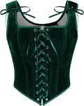 Scarlet Darkness Corset Tops for Women Velvet Renaissance Overbust