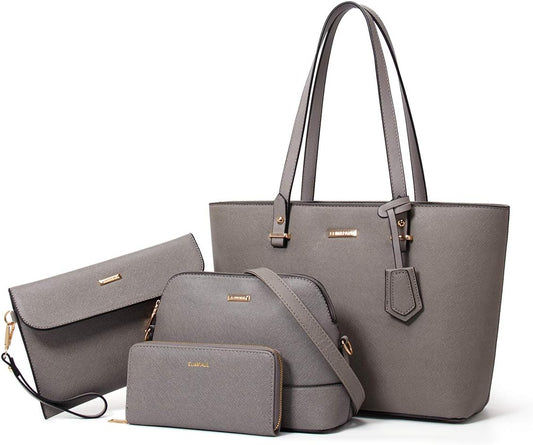 Women Fashion Handbags Set 4pcs Tote Bag Shoulder Bag Purse