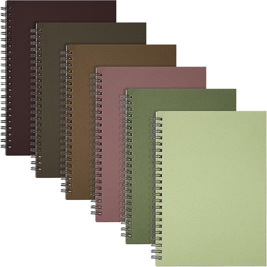 Fuutreo 6 Pack Spiral Notebooks for Study and Office Use