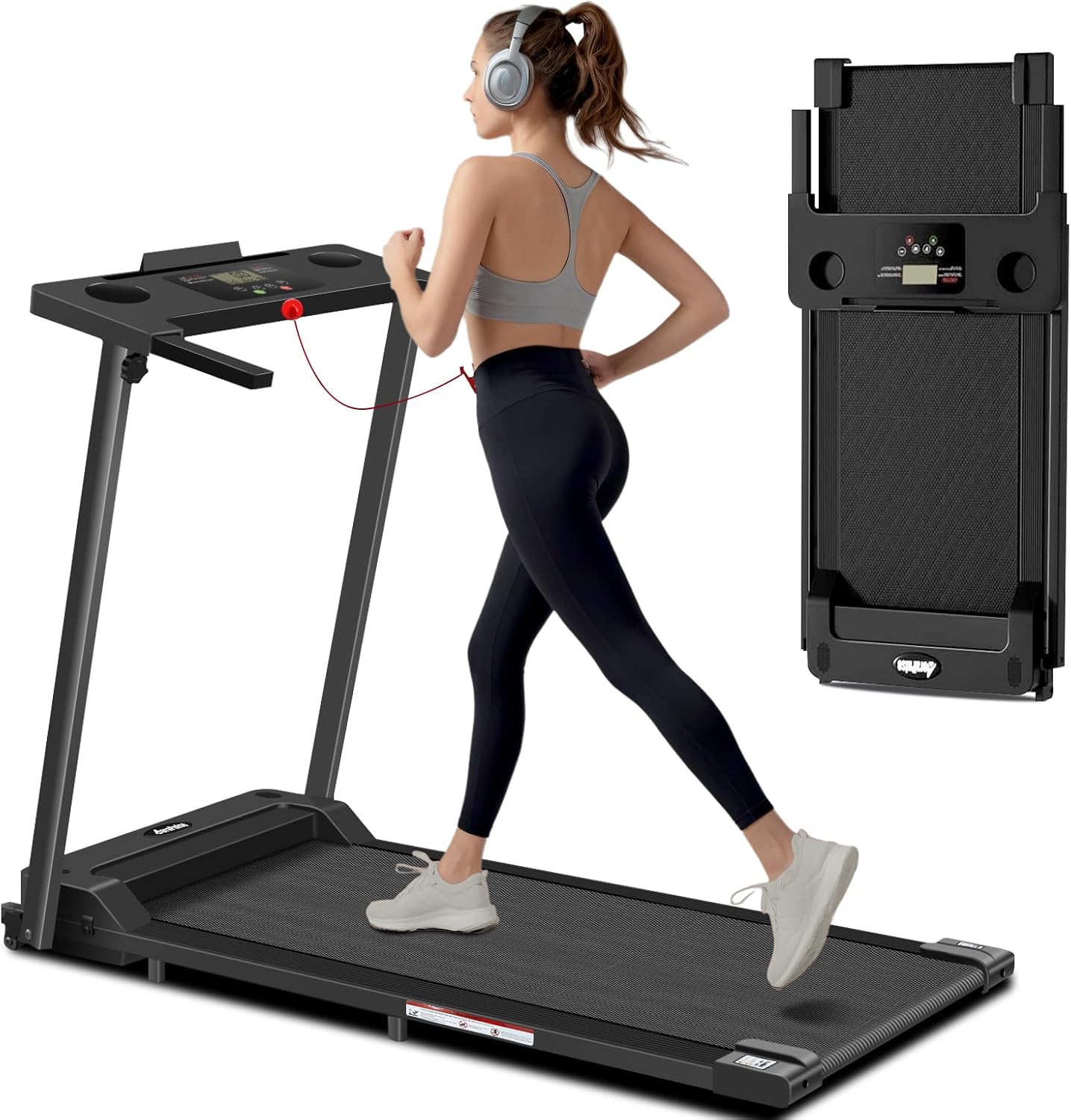 Portable Foldable Treadmill for Home Office with LED Display