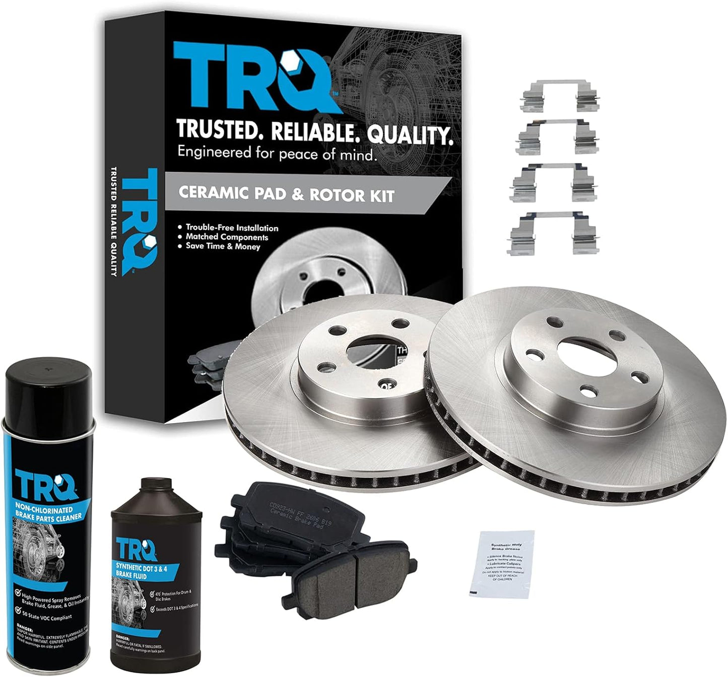 TRQ Front Brake Pad & Rotor Kit for Pontiac Vibe & Toyota Corolla